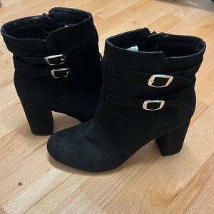 Brand new black suede women’s heeled boots size 12
